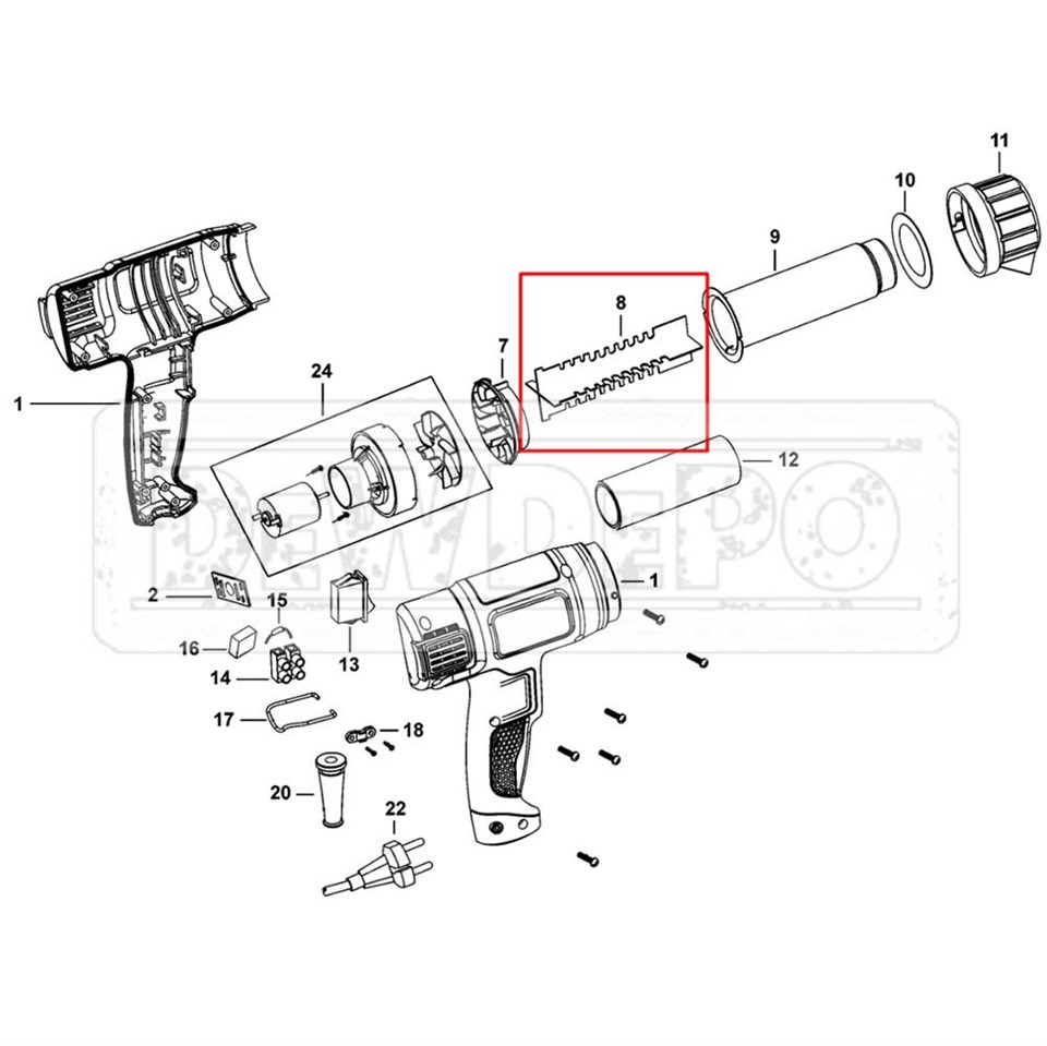 1004516-07 Black+Decker KX1650 Rezistans