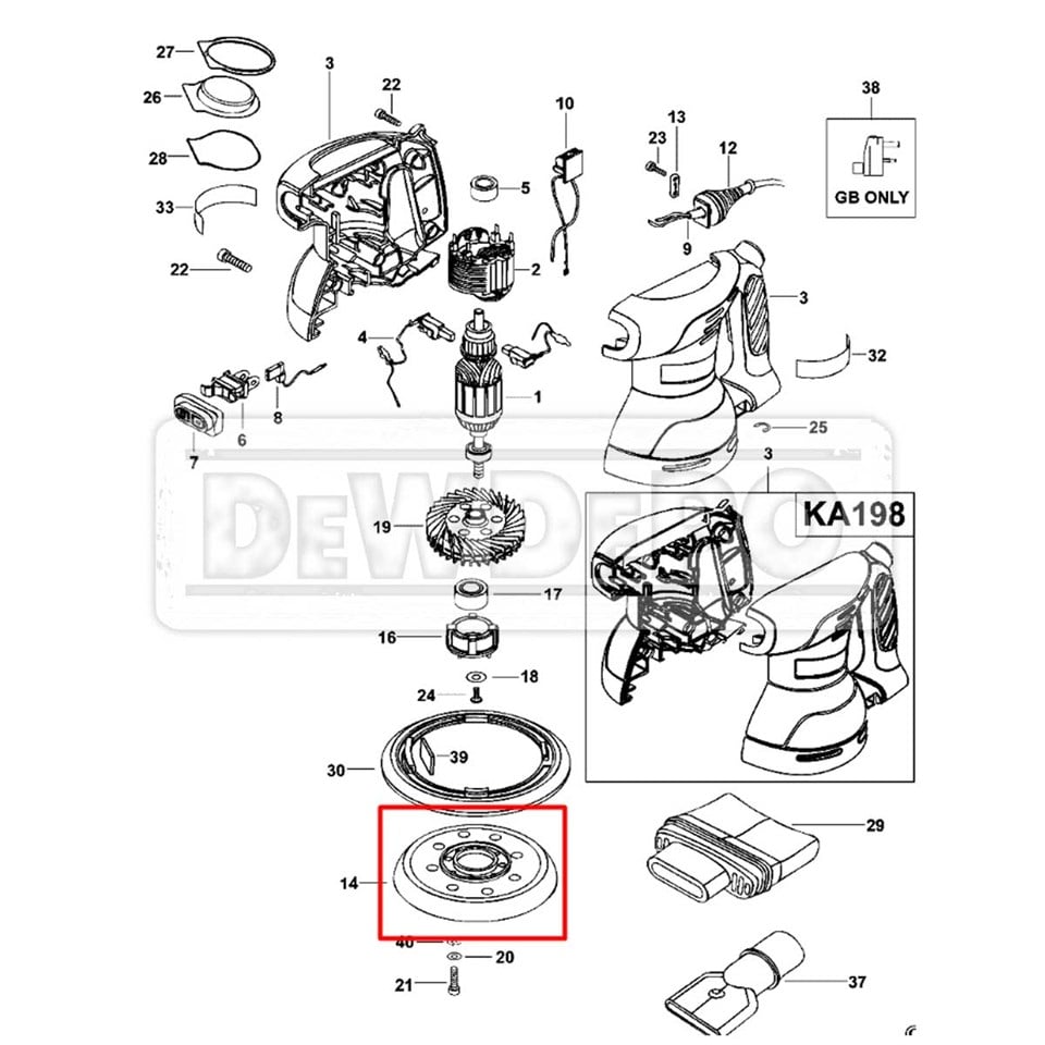 1004522-00 Black+Decker KA198 Zımpara Taban