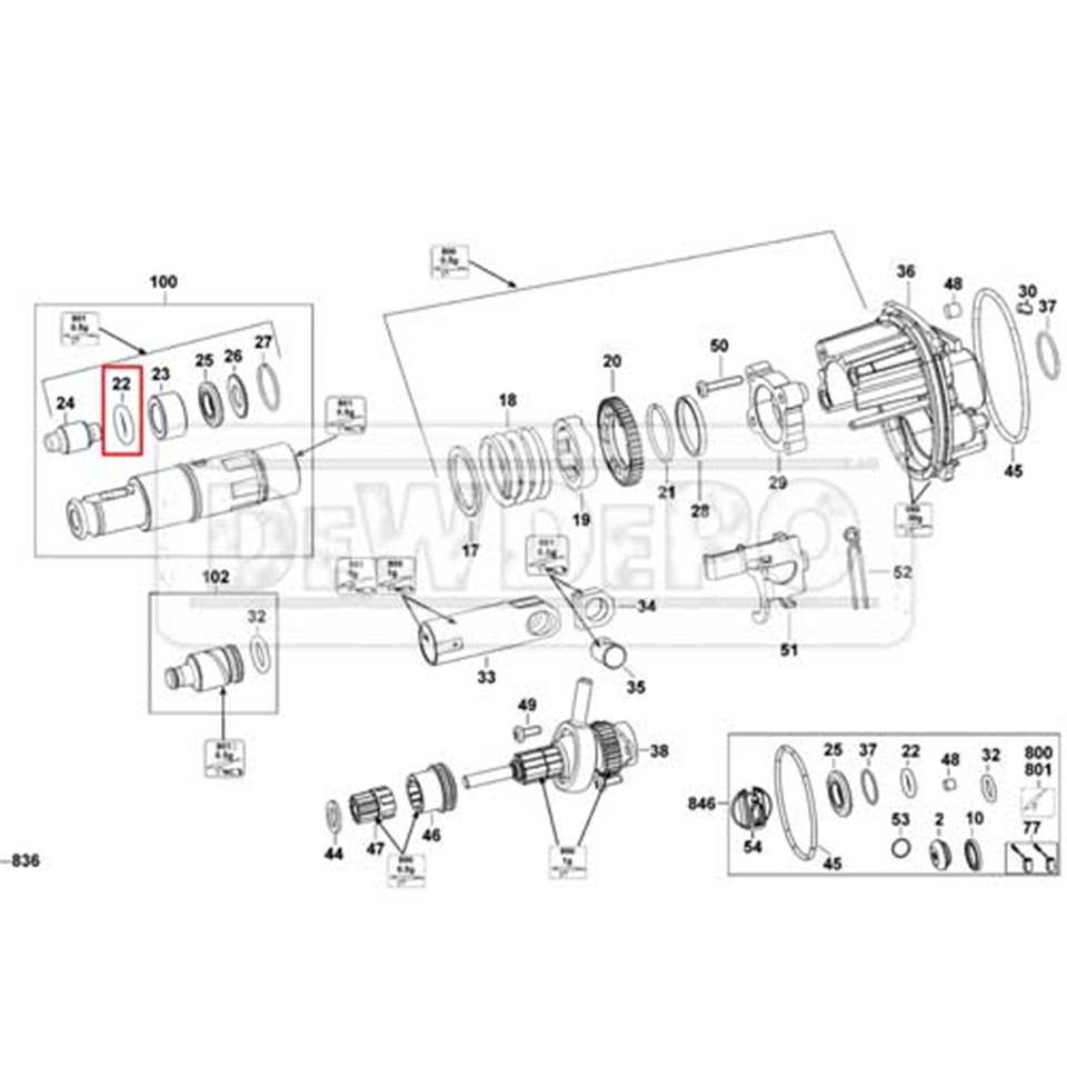 1005809-00 Dewalt D25013K O Ring