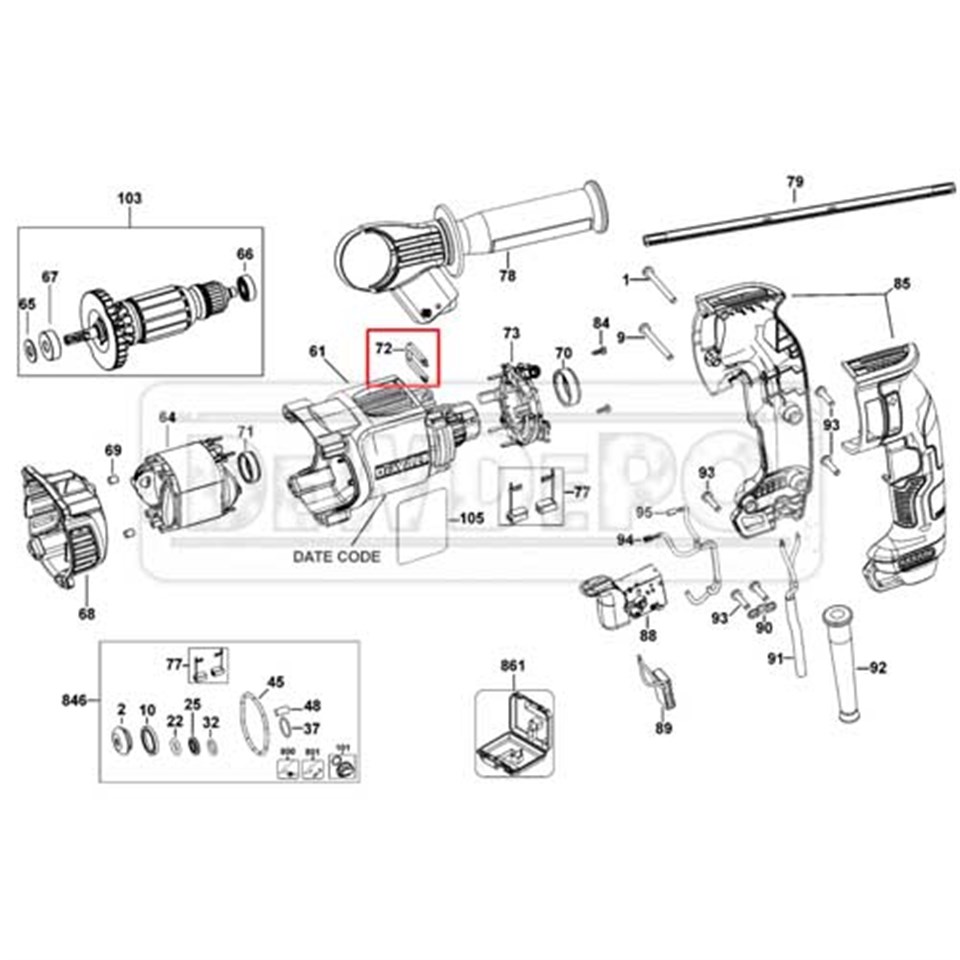 1005894-00 Dewalt D25262 Klips