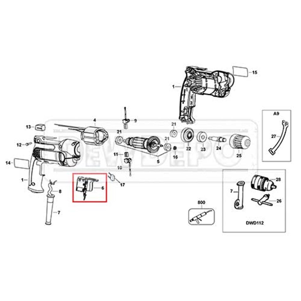 1006250-00 Dewalt D25003K Şalter