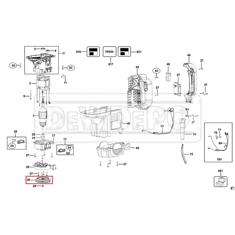 1006592-00 Dewalt D25501 Fan