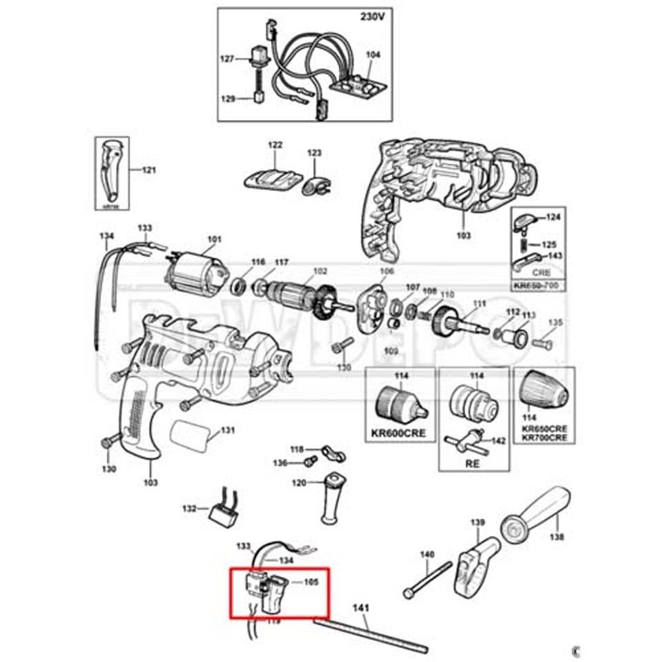 375412-06 Black+Decker KR550 Şalter