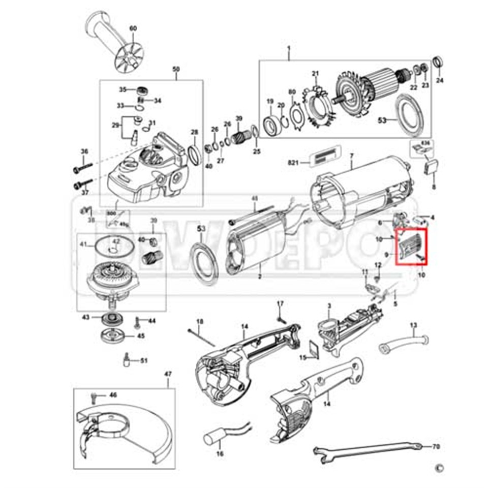 394387-01 Dewalt D28492 Kömür Yuvası Kapağı