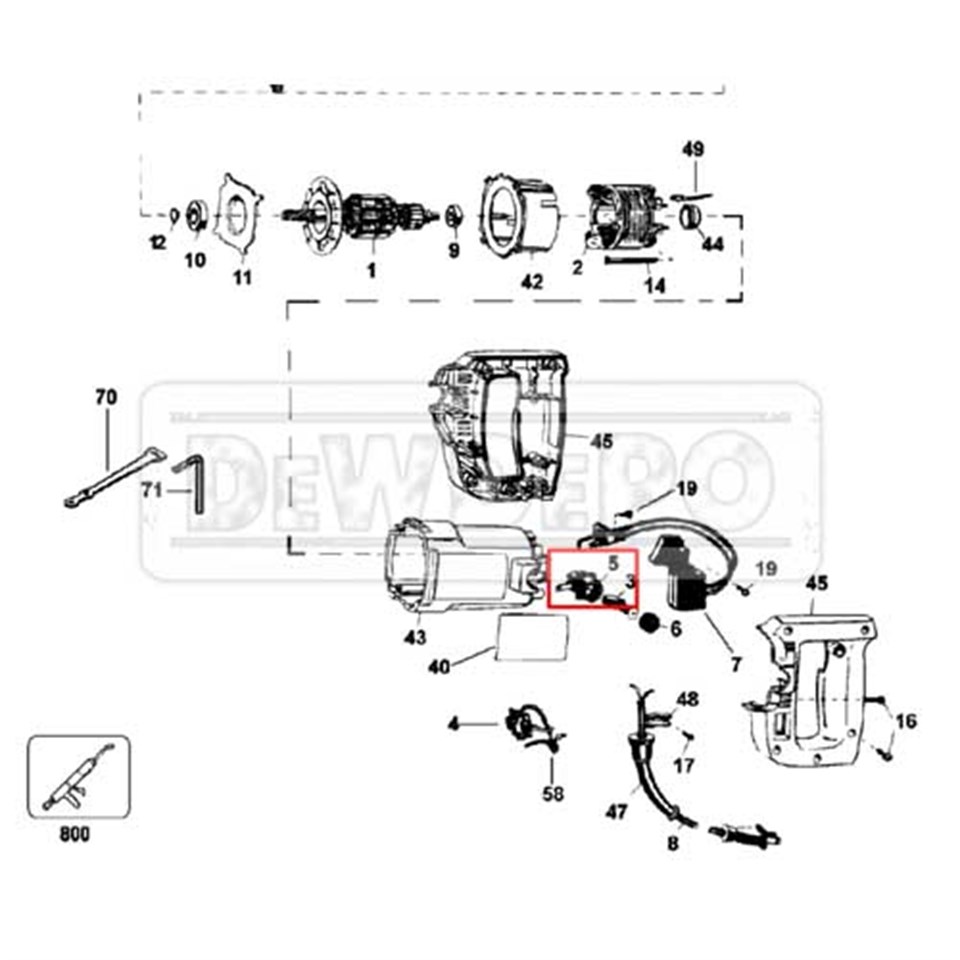 448083-01 Dewalt DW304 Kömür Yuvası