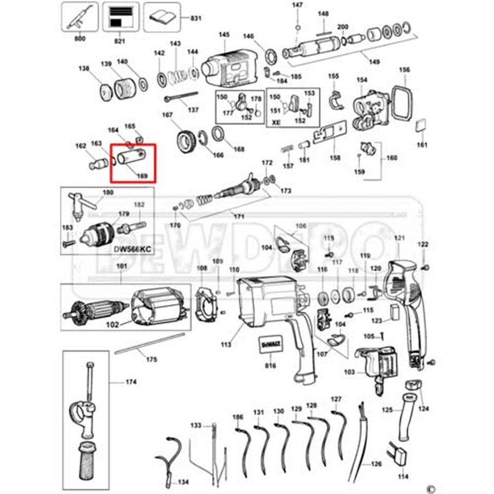 487067-00 Dewalt Tipi DW566 Piston Kılıf