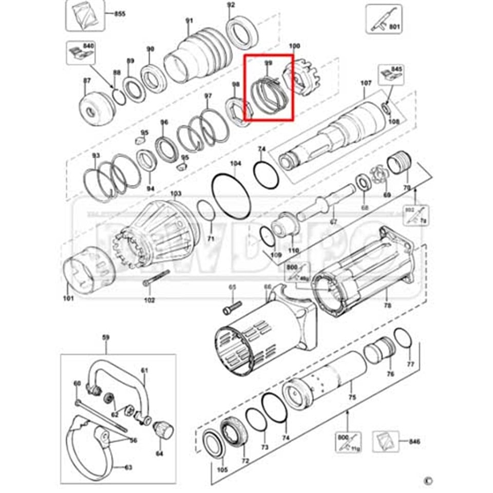 487289-00 Dewalt D25900 Yay Kilitli