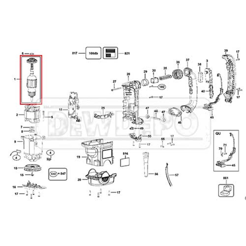 492485-00 Dewalt D25762K Endüvi