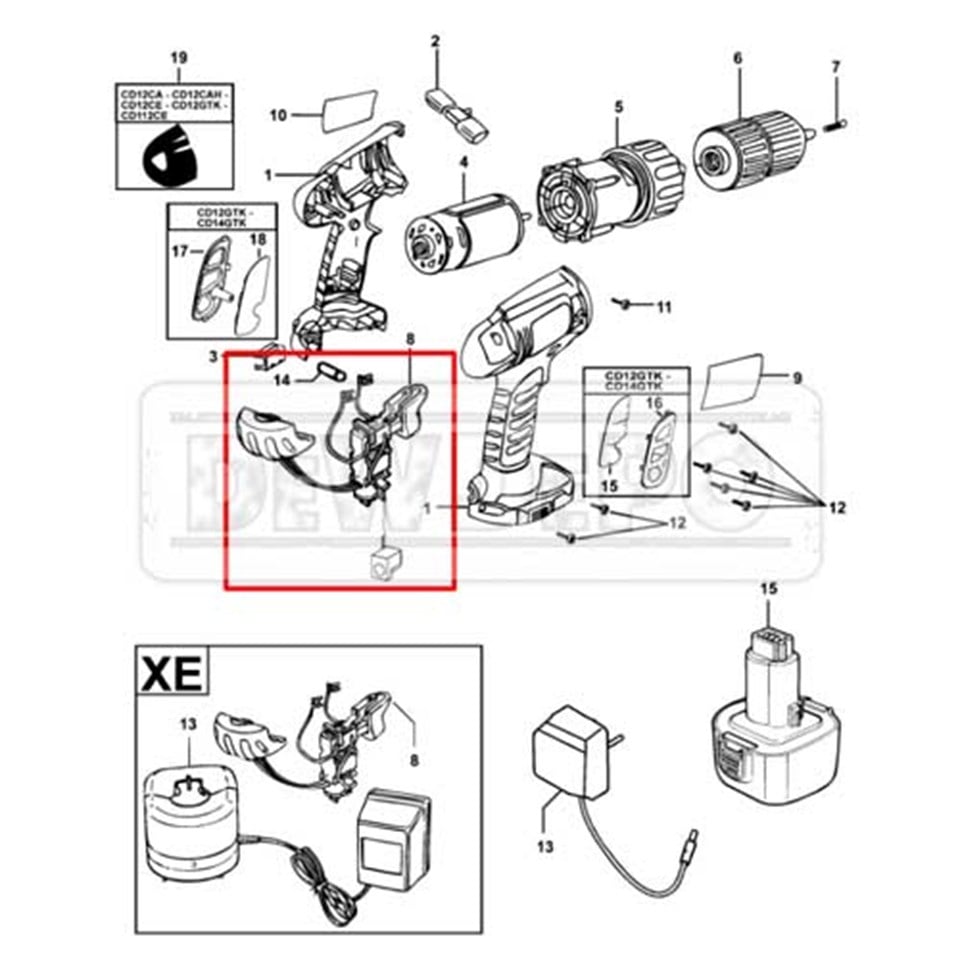 5102569-00 Dewalt CD14C Şalter