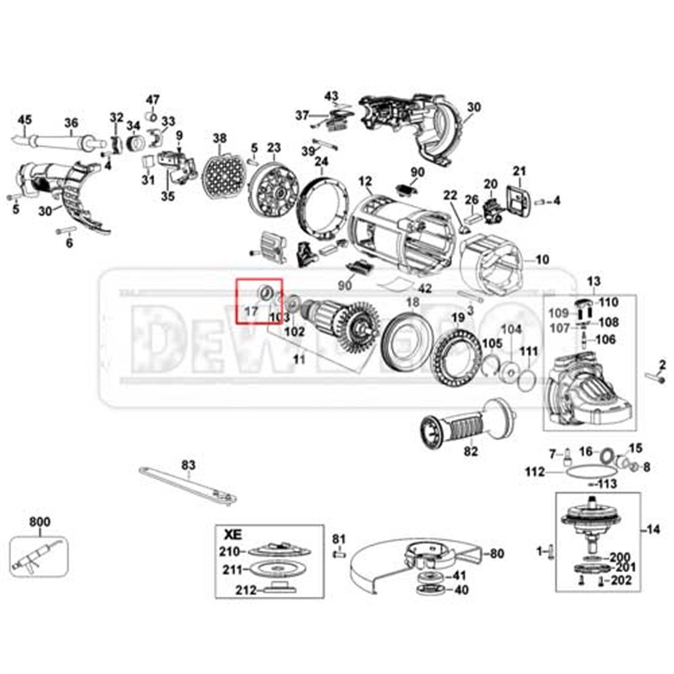 609970-00 Dewalt DWE497 Arka Rulman Lastik