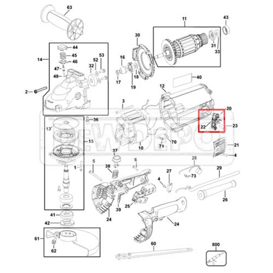 617001-00 Dewalt D28413 Kömür Yuvası