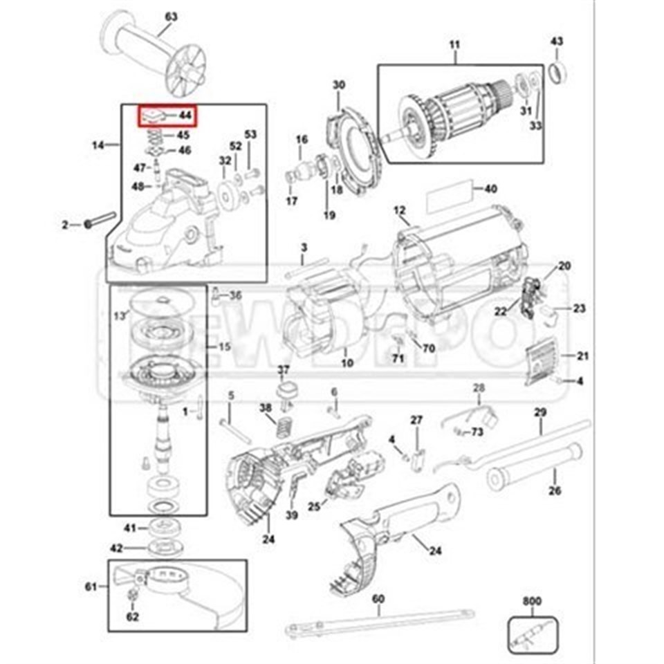 630553-00 Dewalt DWE492 Dişli Kutusu Düğmesi