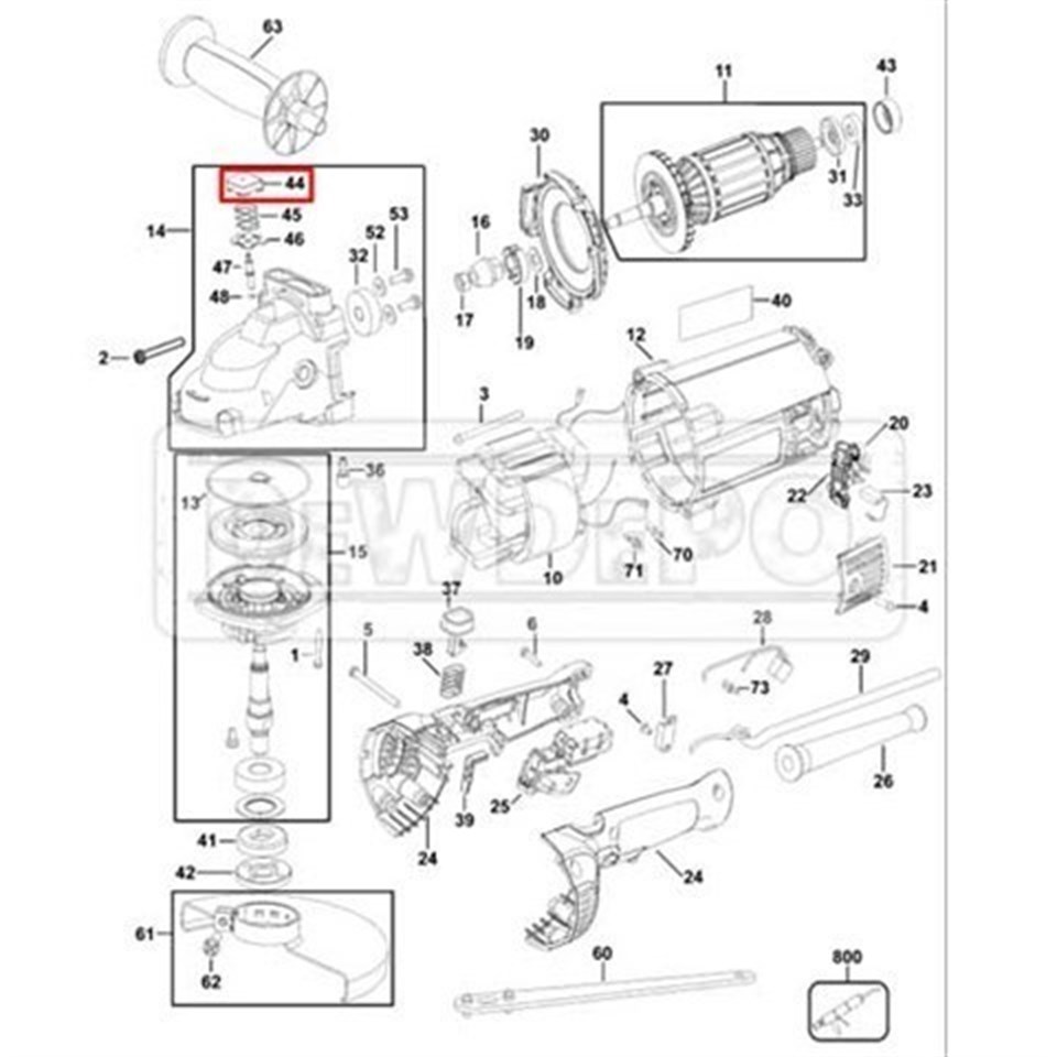 630553-00 Dewalt DWE493 Dişli Kutusu Düğmesi