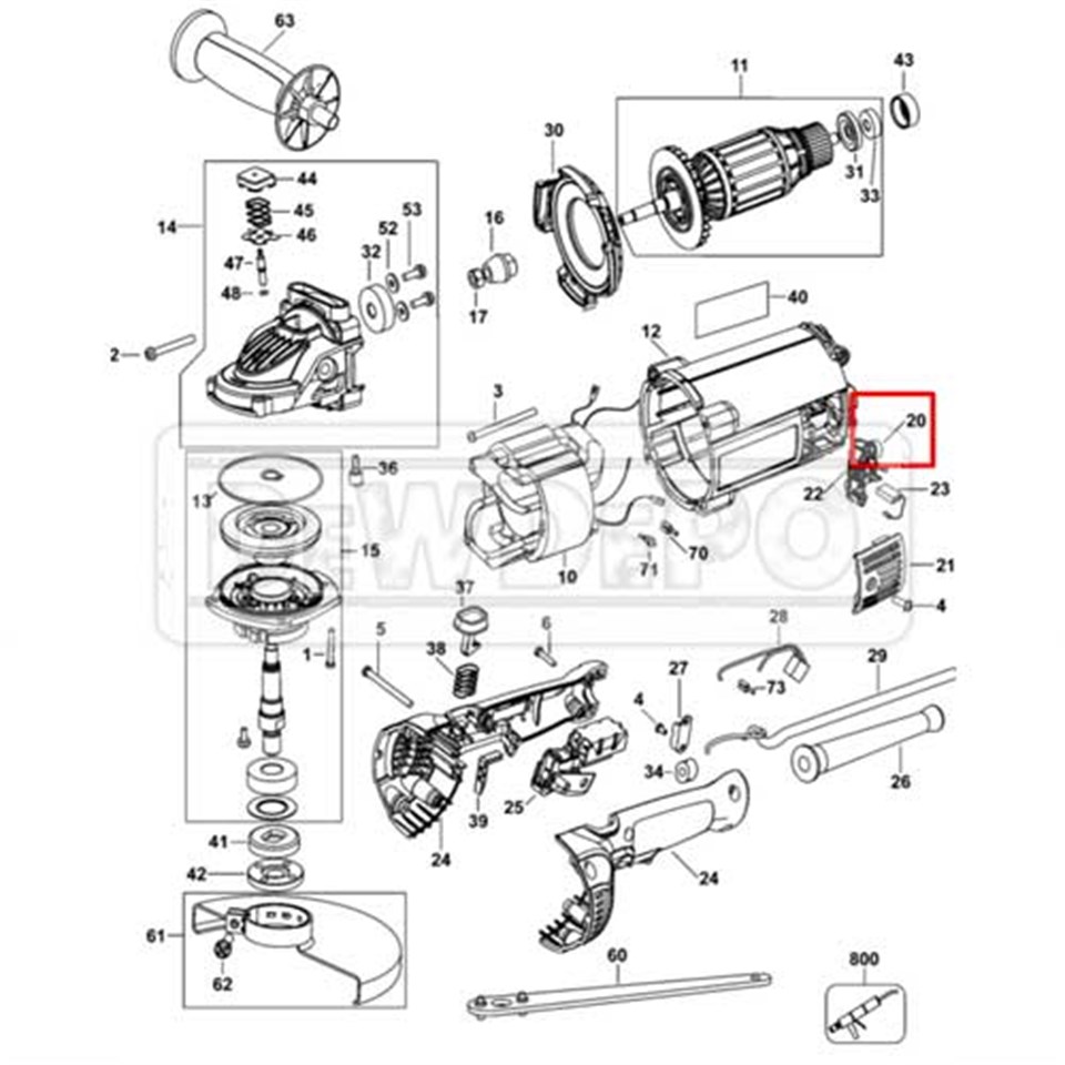 645650-00 Dewalt DWE493 Kömür Yuvası Yayı