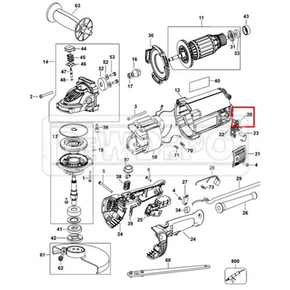 645650-00 Dewalt DWE496 Kömür Yuvası Yayı