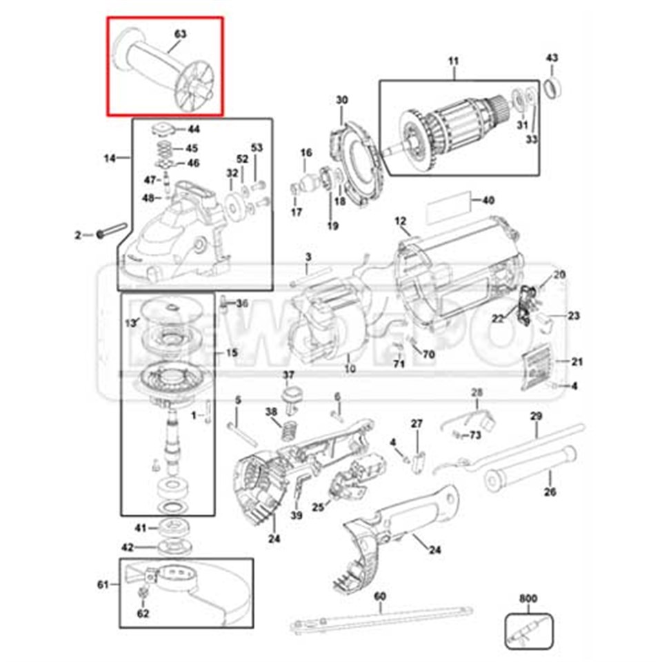 651858-01 Dewalt DWE497 Tutma Kolu