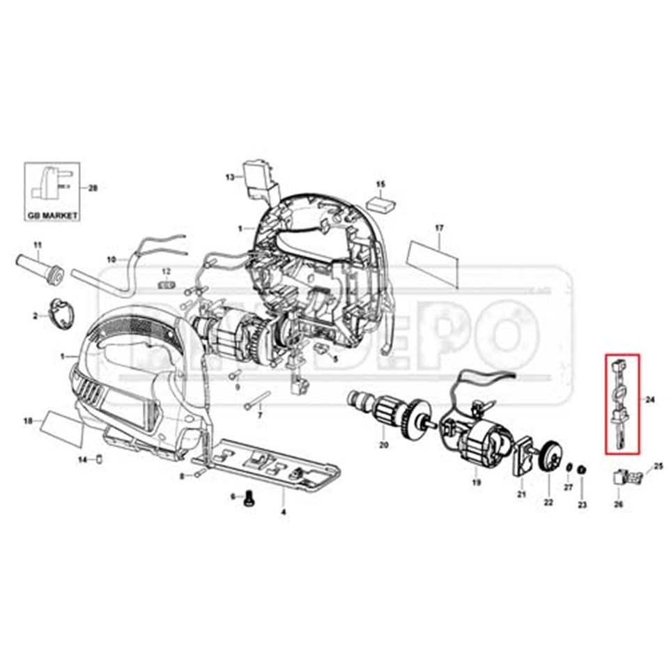 90510025 Black+Decker KS500 Şaft