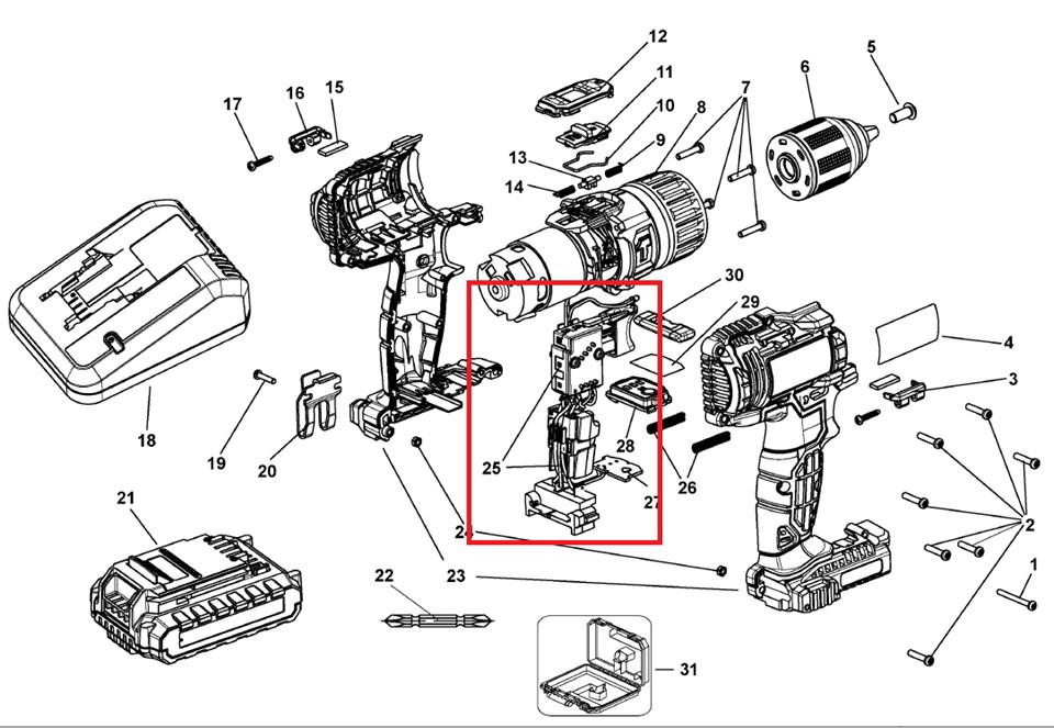 90578364-05 Stanley STDC18LHBK Şalter Type 1