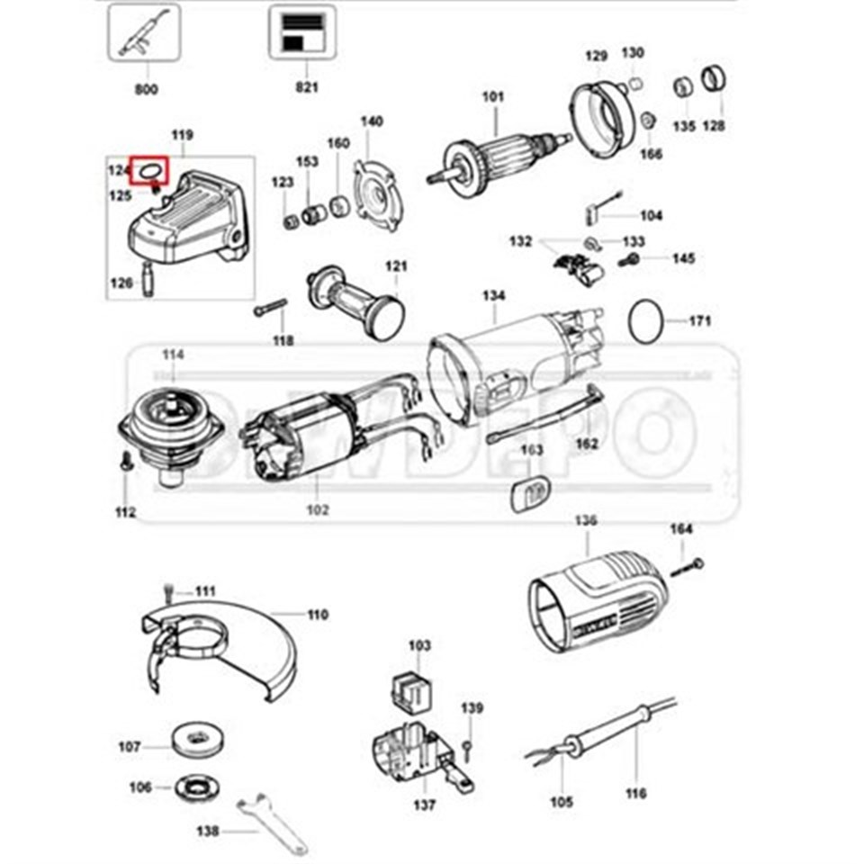 944575-00 Dewalt DWE4016 Düğme