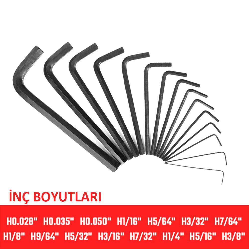 WORKPRO WP222018 30 Parça Uzun Boy CR-V Metrik/İnç Profesyonel Allen Anahtar Takımı