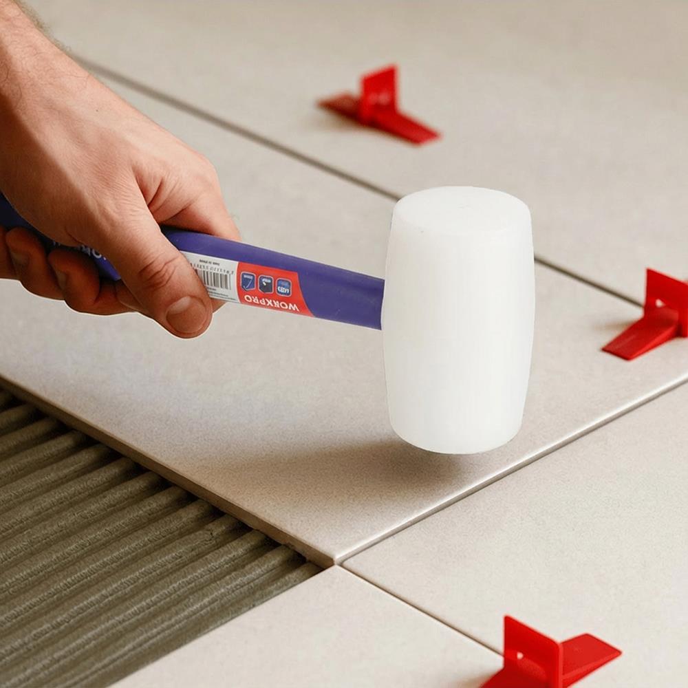 WORKPRO WP241040 57mm 450Gr PVC PP Saplı Beyaz Kauçuk Tokmak