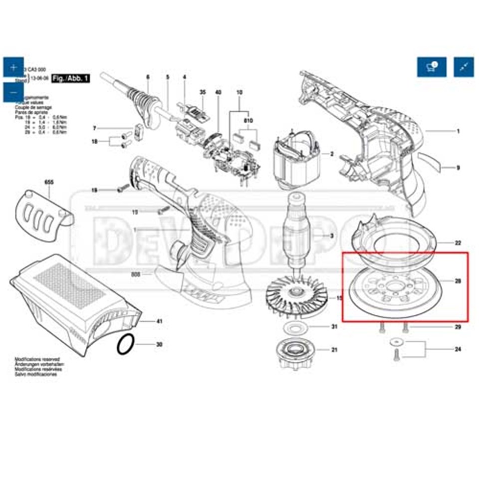 Bosch PEX 300 Zımpara Alt Taban 2609004175