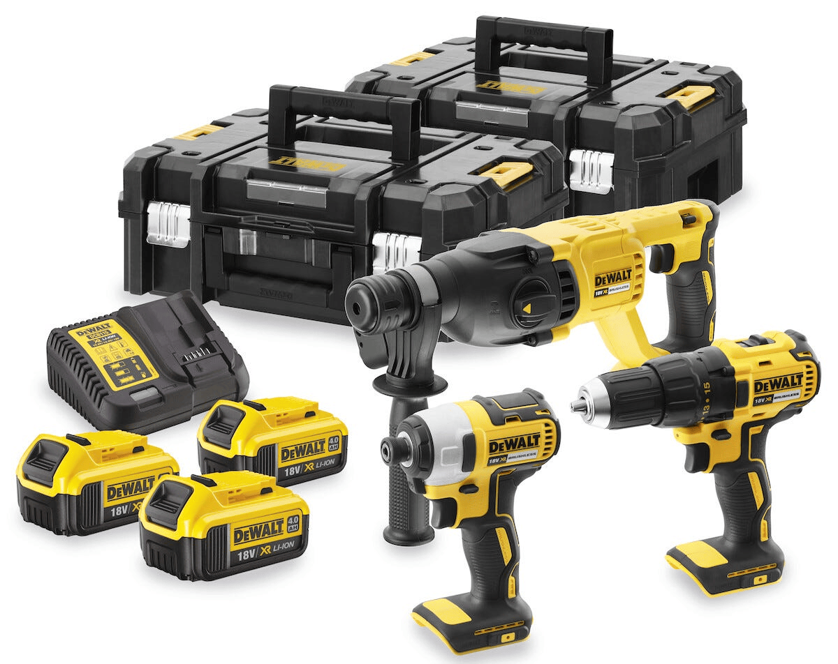 Dewalt 4lü Makine Seti 18V Kömürsüz 3x4 Ah Akü