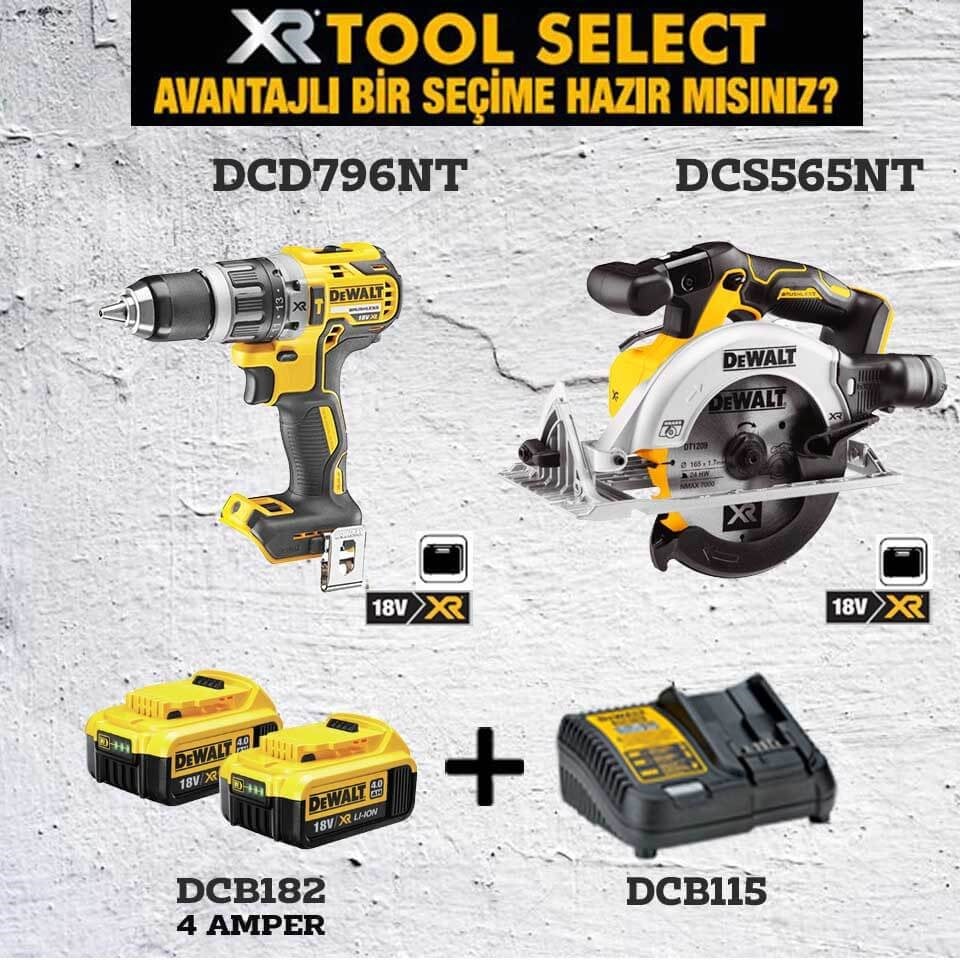Dewalt DCD796NT Şarjlı Darbeli Vidalama ve DCS565NT Şarjlı Daire Testere