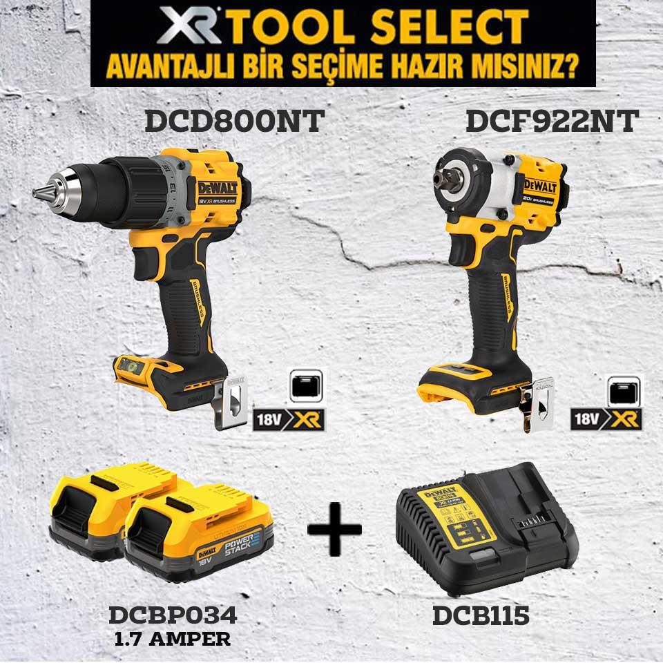 Dewalt DCD800NT Şarjlı Darbeli Vidalama ve DCF922NT Şarjlı Somun Sıkma 1.7 Ah
