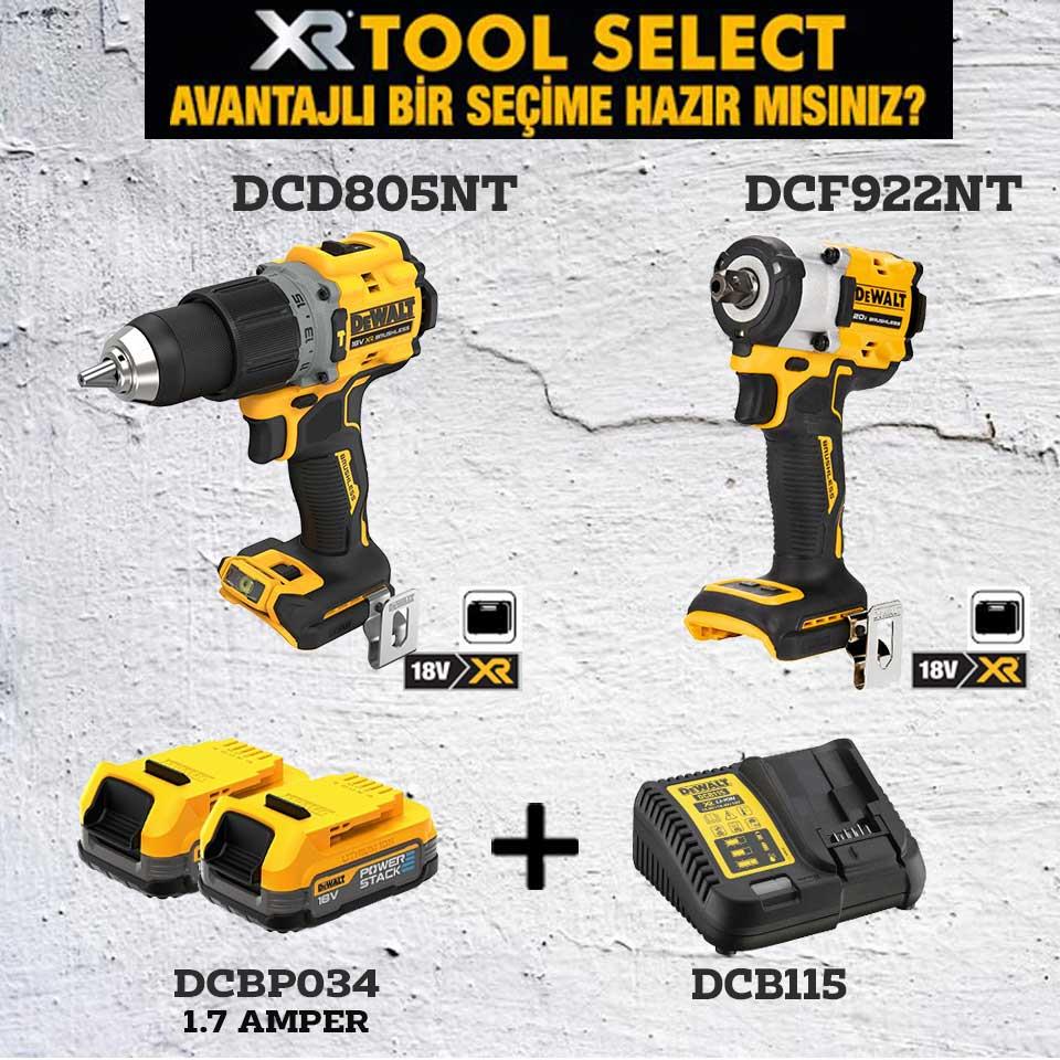 Dewalt DCD805NT Şarjlı Darbeli Vidalama ve DCF922NT Şarjlı Somun Sıkma 1.7 Ah