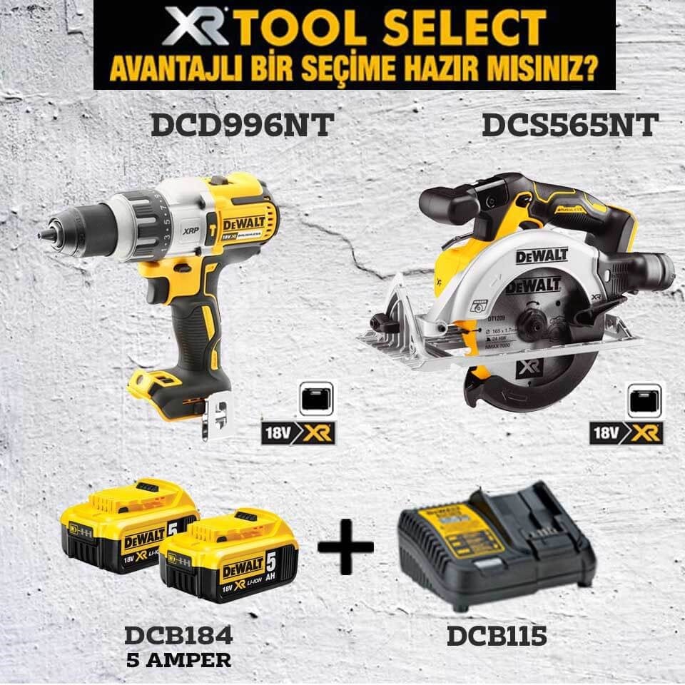Dewalt DCD996NT Şarjlı Darbeli Vidalama ve DCS565NT Şarjlı Daire Testere