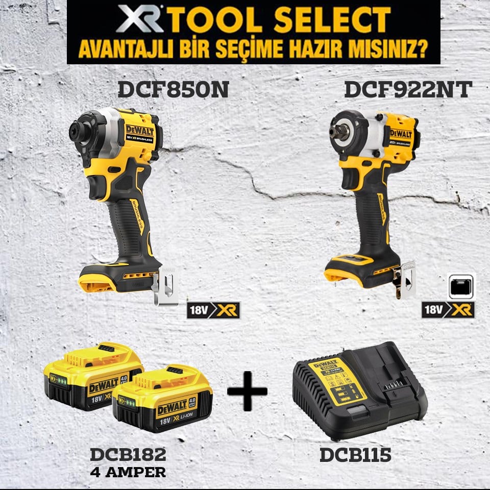 Dewalt DCF850N Şarjlı Darbeli Tornavida ve DCF922NT Şarjlı Somun Sıkma
