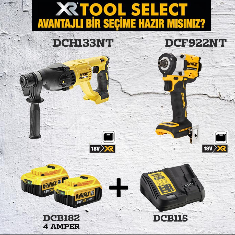Dewalt DCH133NT Şarjlı Kırıcı Delici Ve DCF922NT Şarjlı Somun Sıkma