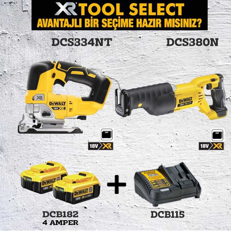 Dewalt DCS334NT Şarjlı Dekupaj Testere ve DCS380N Şarjlı Tilki Kuyruğu Testere