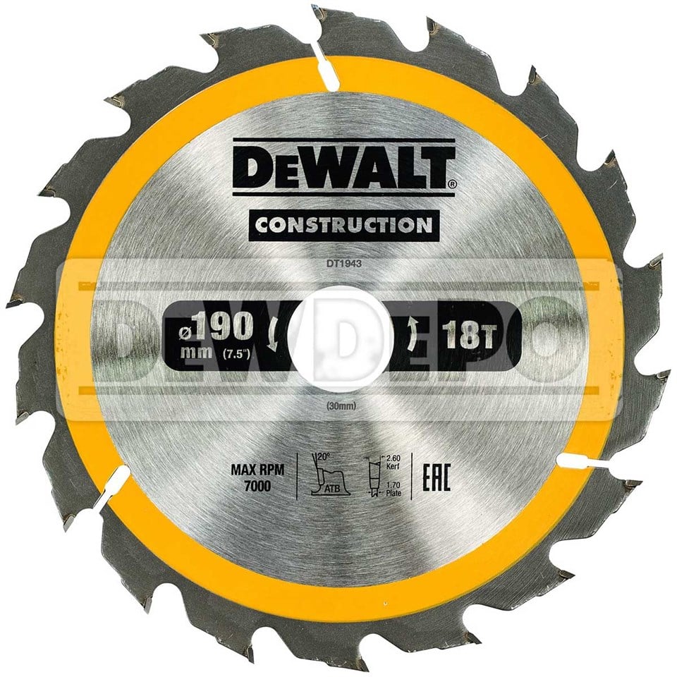 Dewalt DT1943 Ahşap Kesim Elmas Testere Bıçağı 190 mm