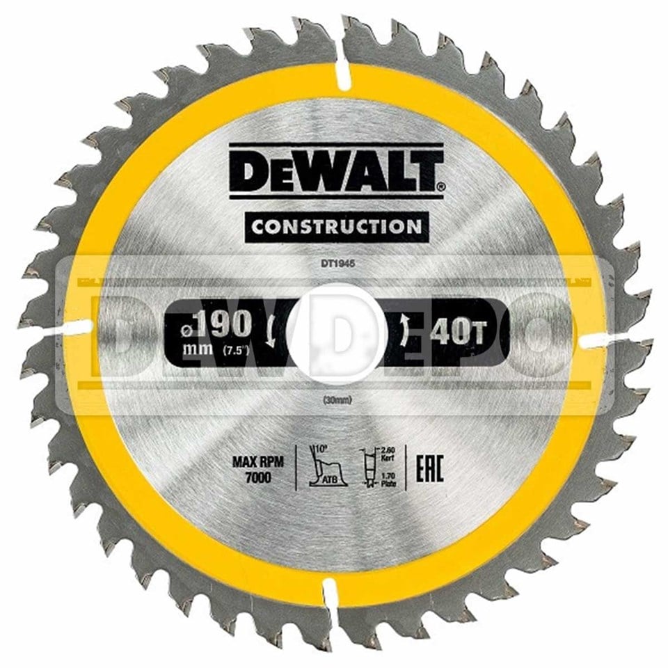 Dewalt DT1945 Ahşap Kesim Elmas Testere Bıçağı 190 mm