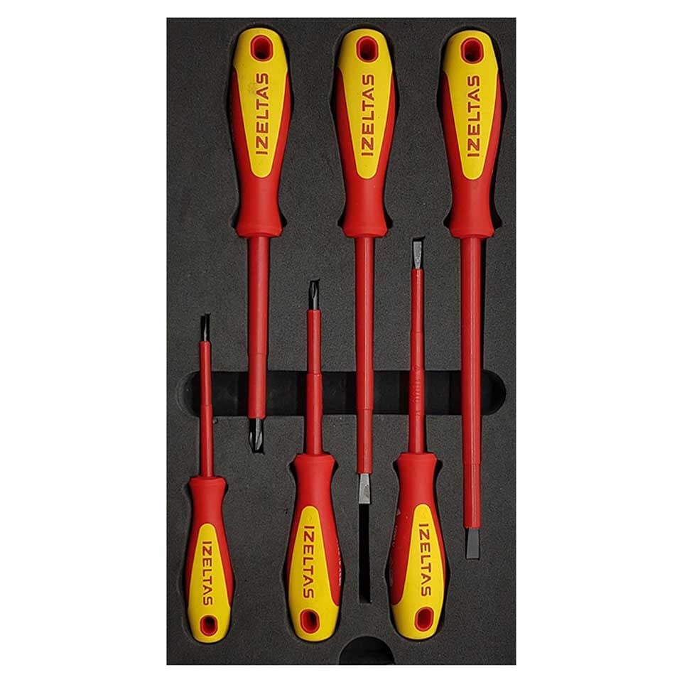 İzeltaş Elektrikçi İzole Tornavida Seti 1000v 6 Parça