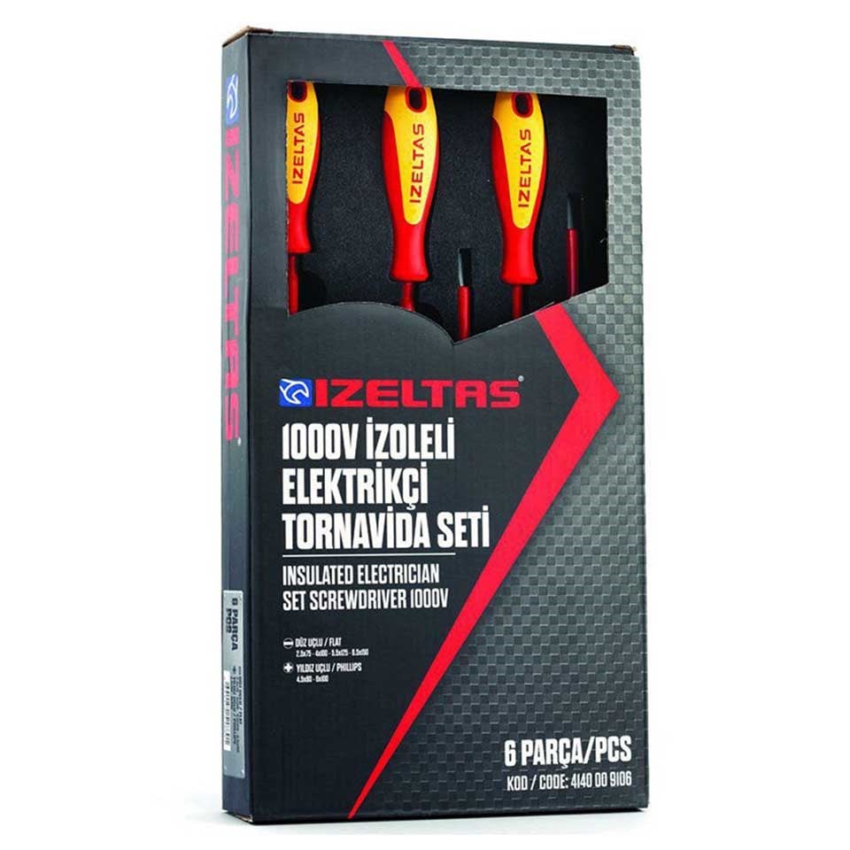 İzeltaş Elektrikçi İzole Tornavida Seti 1000v 6 Parça