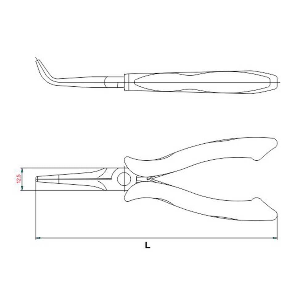 İzeltaş Elektronikçi Sivri Uçlu Eğri Kargaburun 150 mm