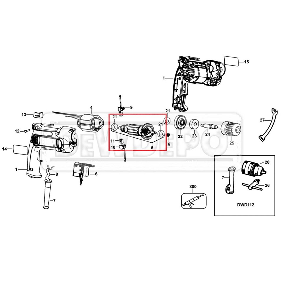 N017082 Dewalt DWD112S Endüvi