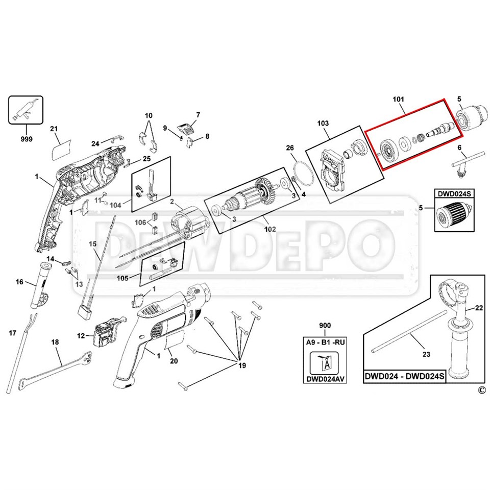 N044176 Dewalt DWD024S Grup Dişli