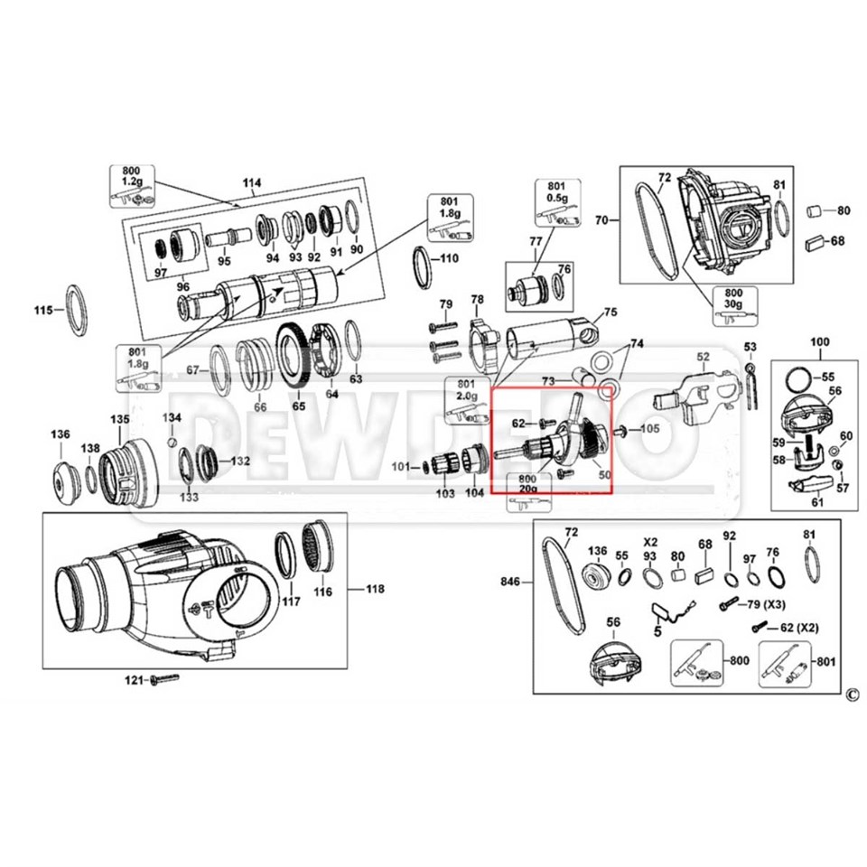 N076098 Dewalt D25123K Grup Dişli
