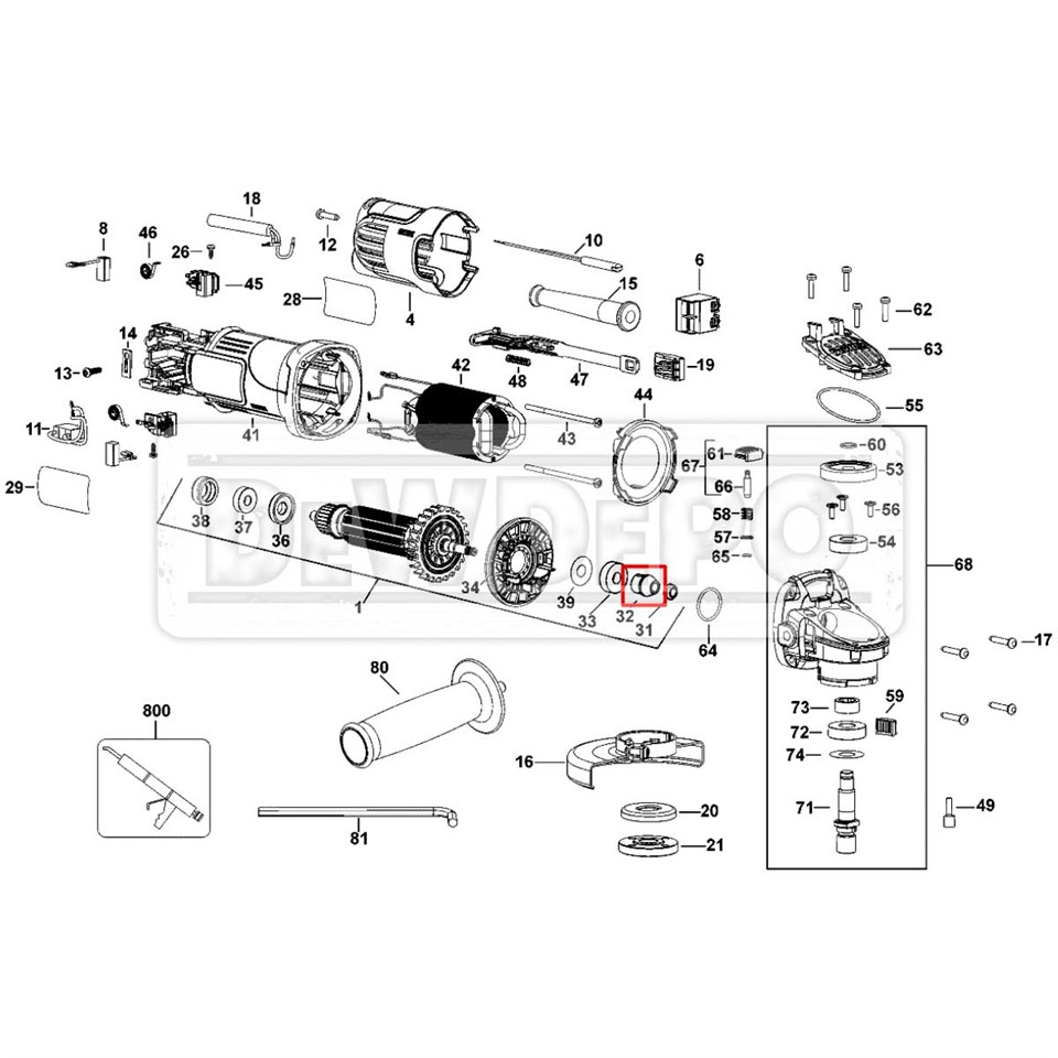 N095840 Dewalt DWE4056 Pinyon Dişli