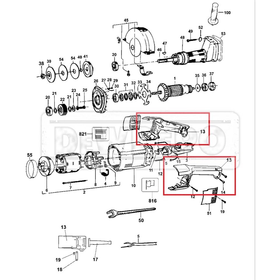 N097875 Dewalt DW490 Gövde Sap