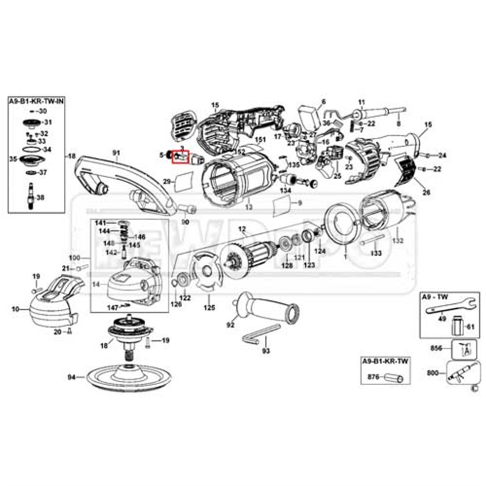 N103593 Dewalt DWP849X Kömür