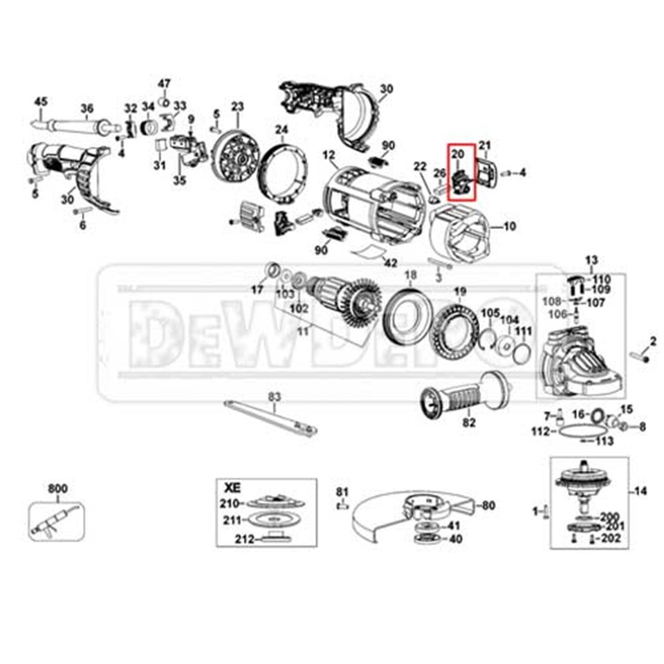 N106196 Dewalt DWE4557 Kömür Yuvası
