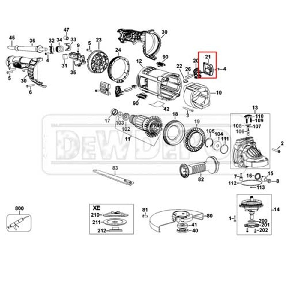 N111898 Dewalt DWE4597 Kömür Kapağı