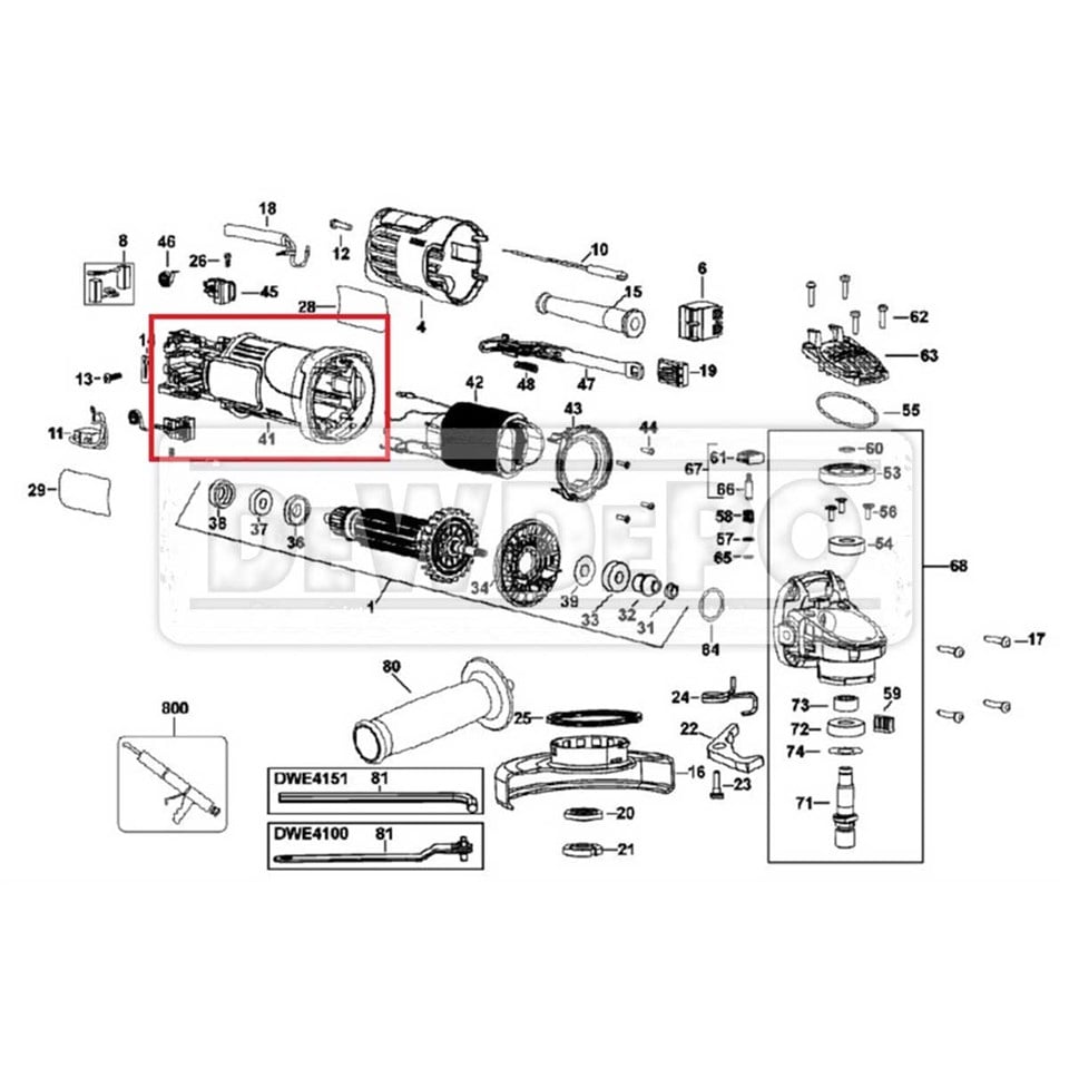 N115131 Dewalt DWE4150 Gövde