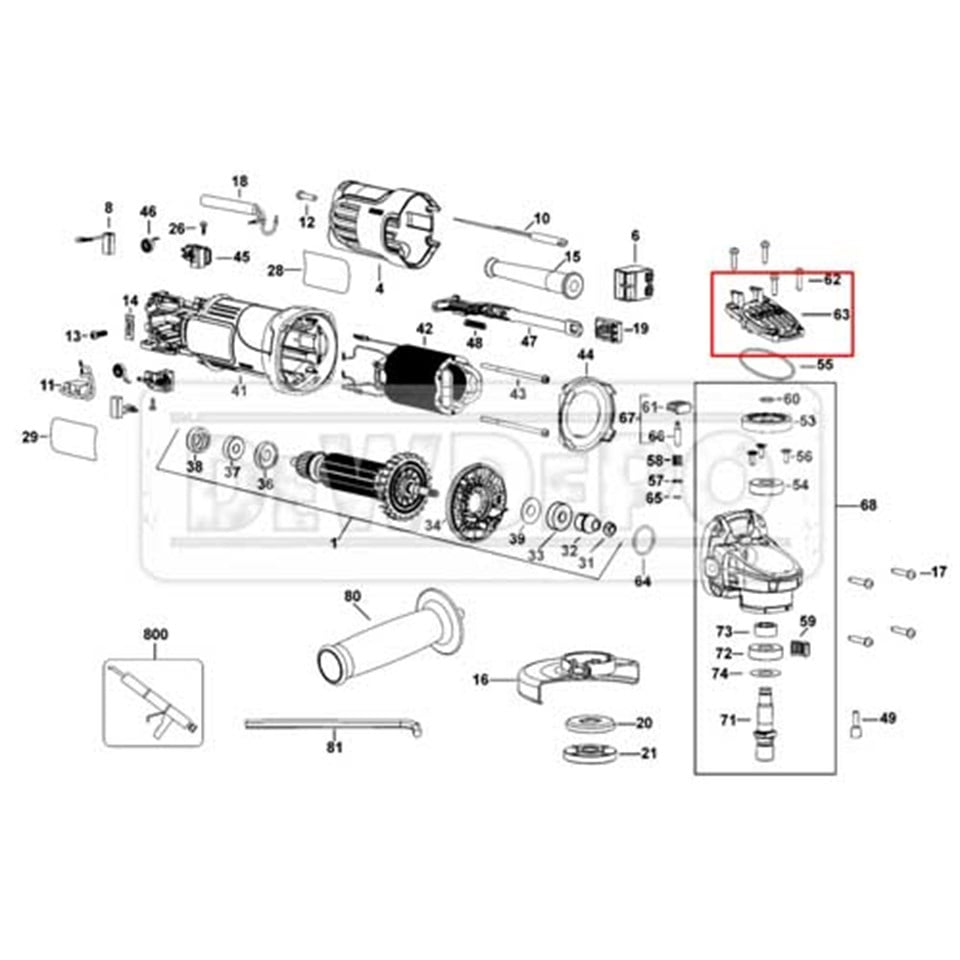 N116180 Dewalt DWE4150 Dişli Kutusu Kapağı