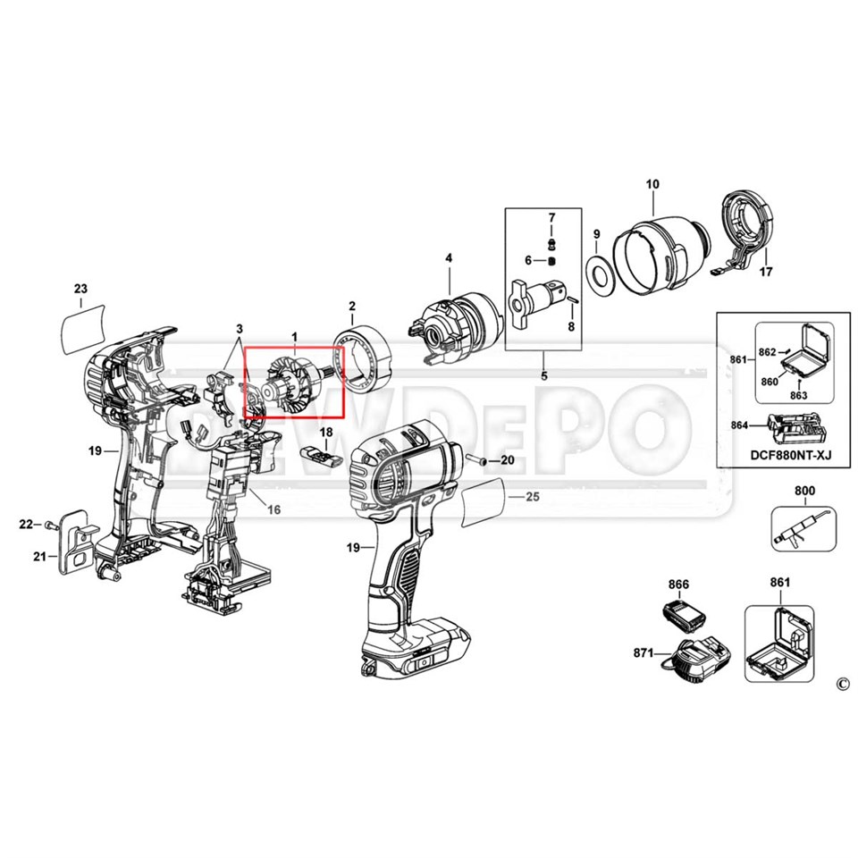 N149721 Dewalt DCF880 Endüvi